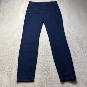 SPANX Alexia Skinny Jeans High Waist Stretch Pants Womens M 6 8 Dark Blue Wash